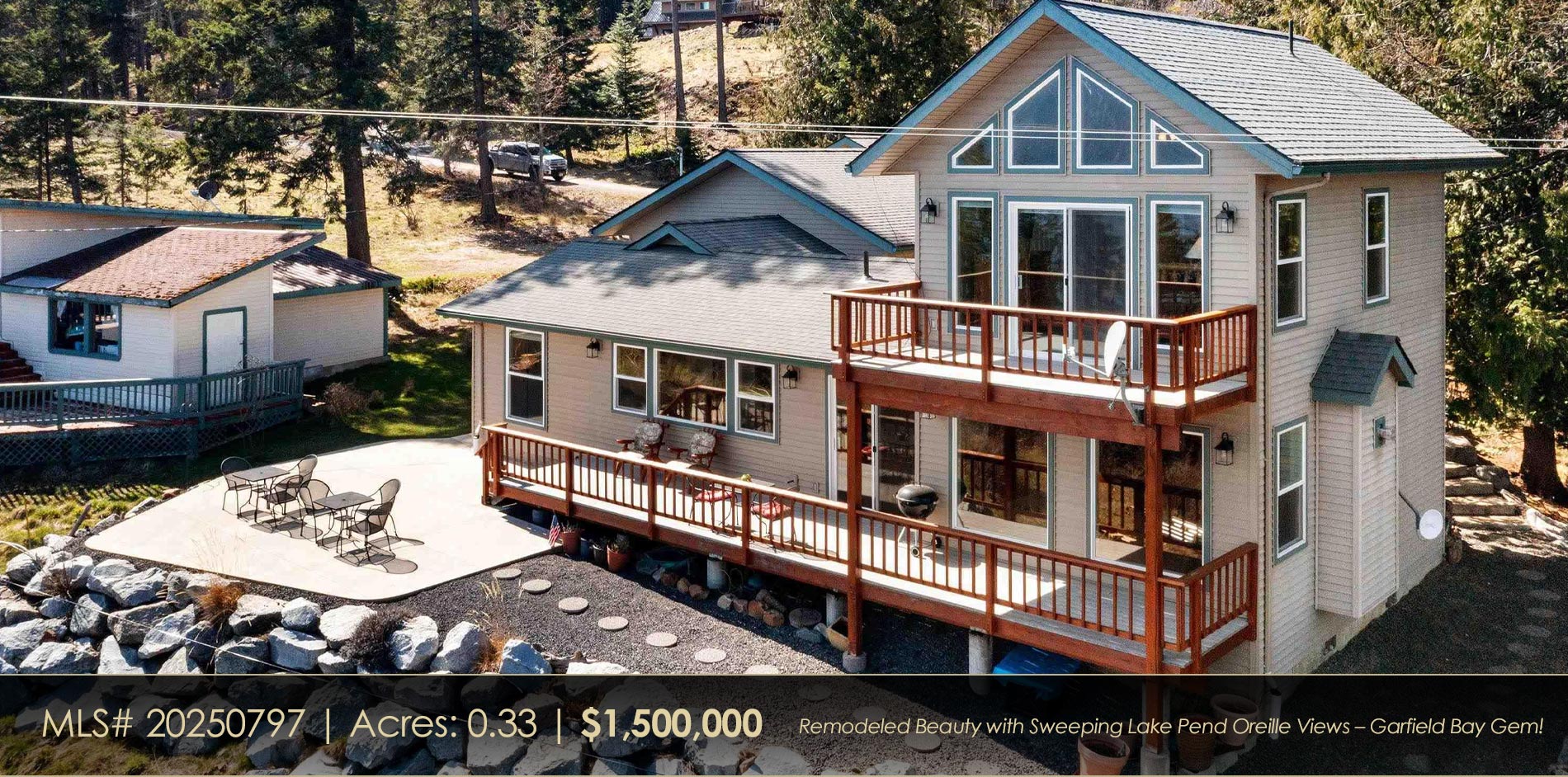 Incredible waterfront home on the Pend Oreille River with separate guest apartment