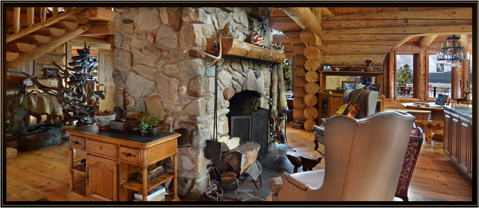 mountain log home overlooking the most breathtaking lake & scenery