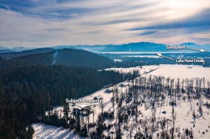 Aerial Property to Lake and Sandpoint