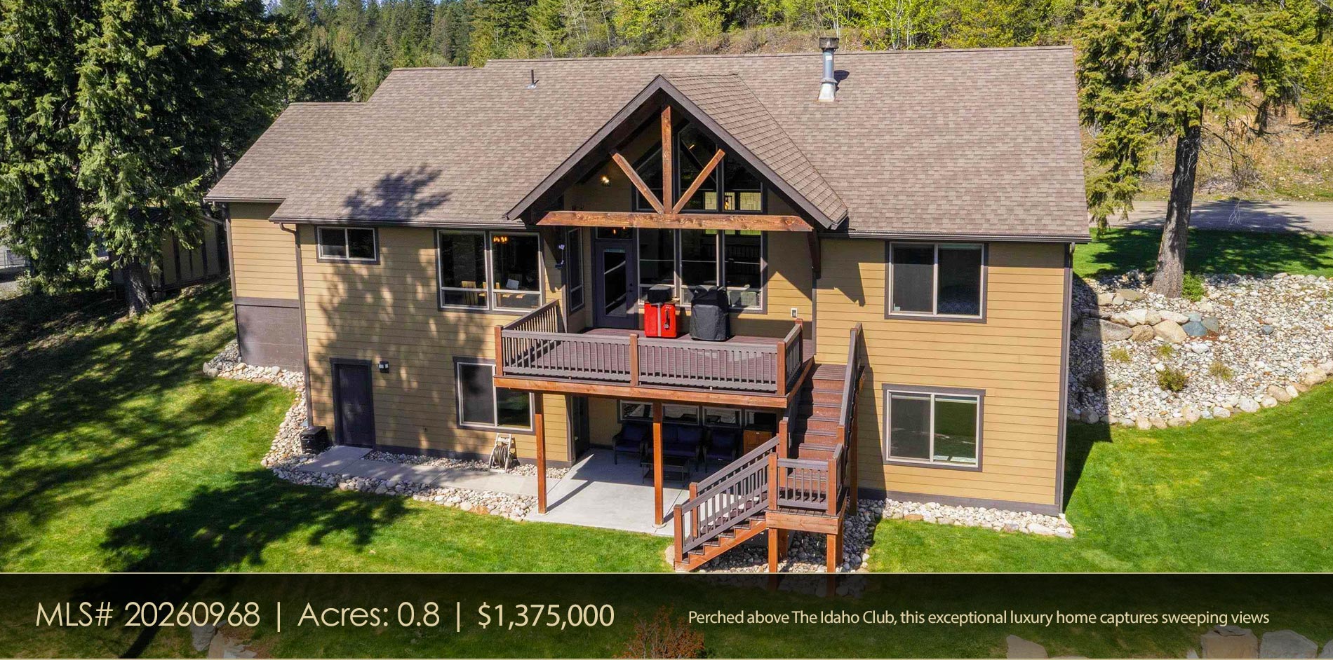 Perched above The Idaho Club, this exceptional luxury home captures sweeping views